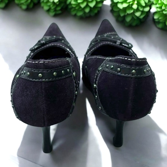 Mia Black Suede Pointy Toe Heel - Picture 4 of 16